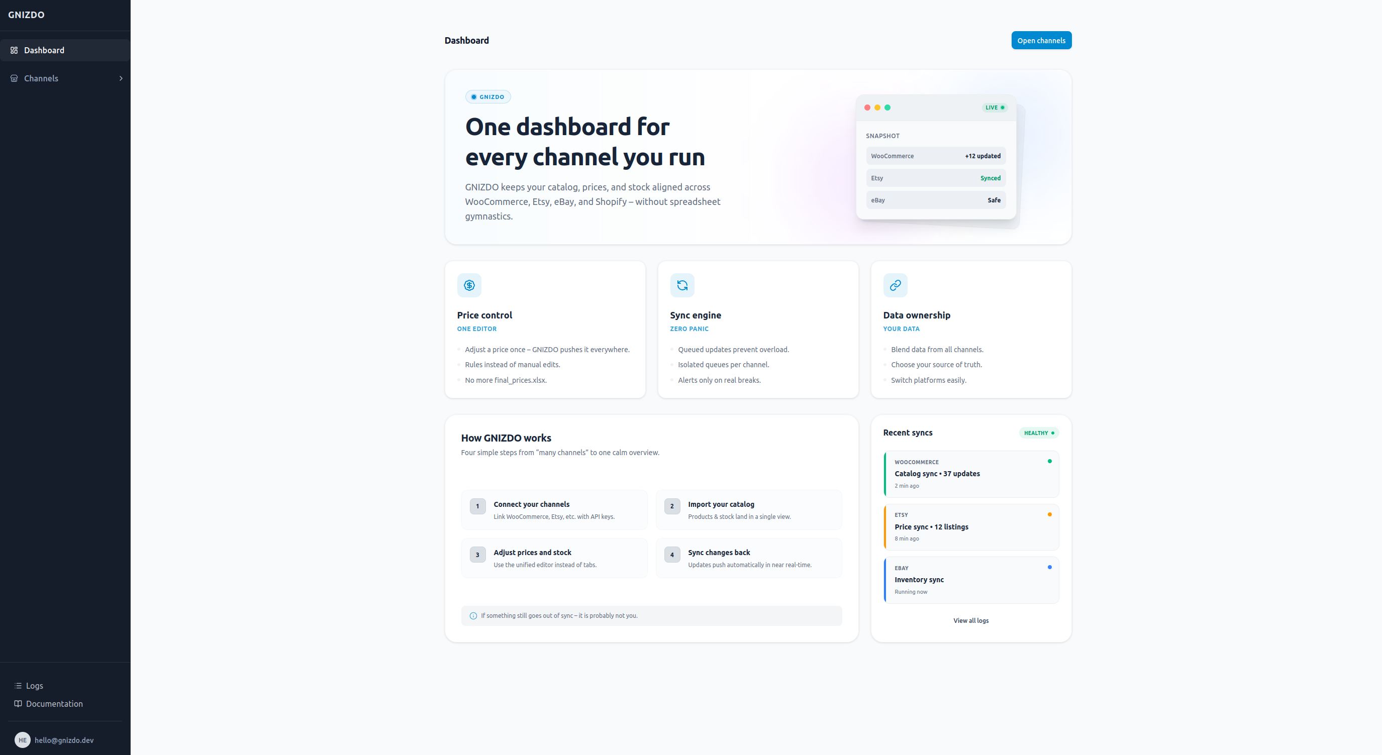 Dashboard showing SKU drift across channels